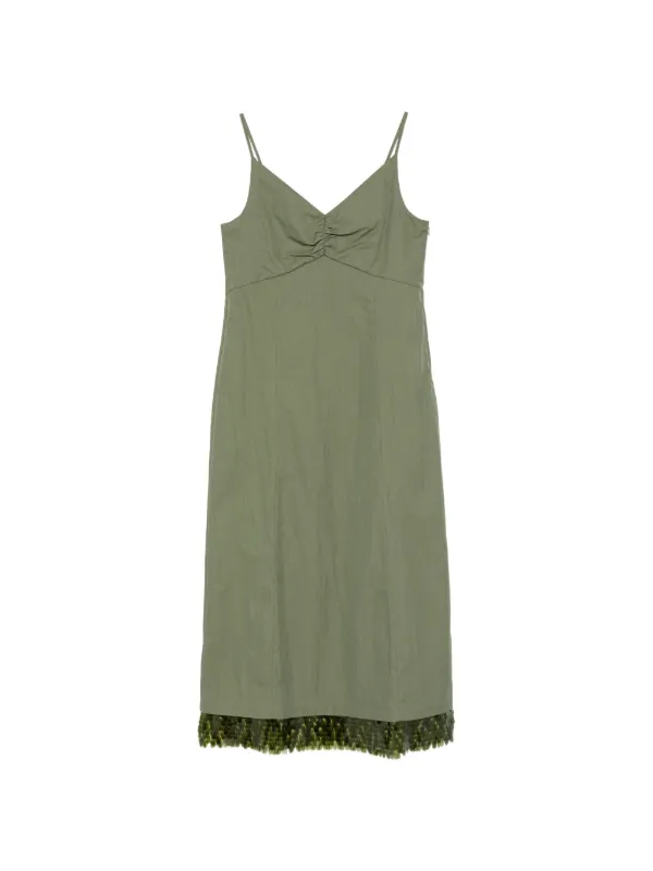 baum und pferdgarten green dress v-neck Beaded | YGroup_losanna