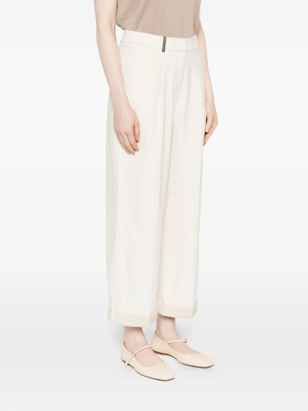 Peserico Broek met cuffs Beige