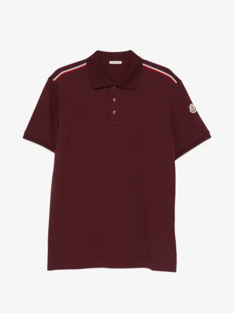 Moncler tricolour-trim cotton-piqué polo shirt