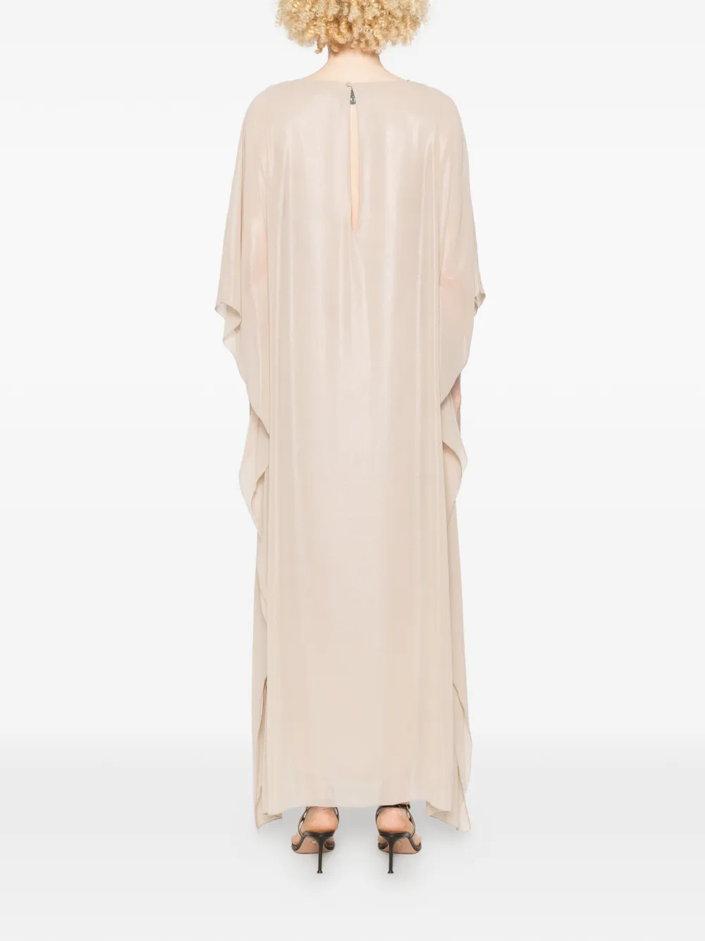 Peserico Maxi-jurk met ronde hals Beige