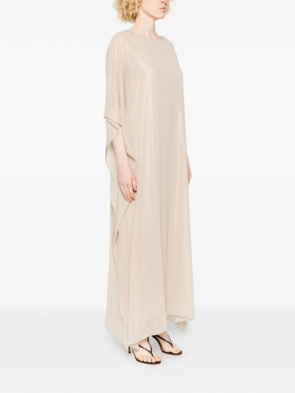 Peserico Maxi-jurk met ronde hals Beige