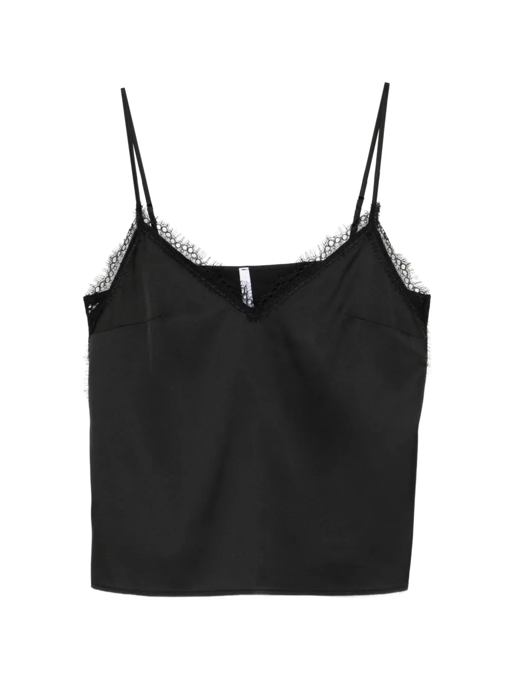 IMPERIAL lace-trim V-neck top - Nero