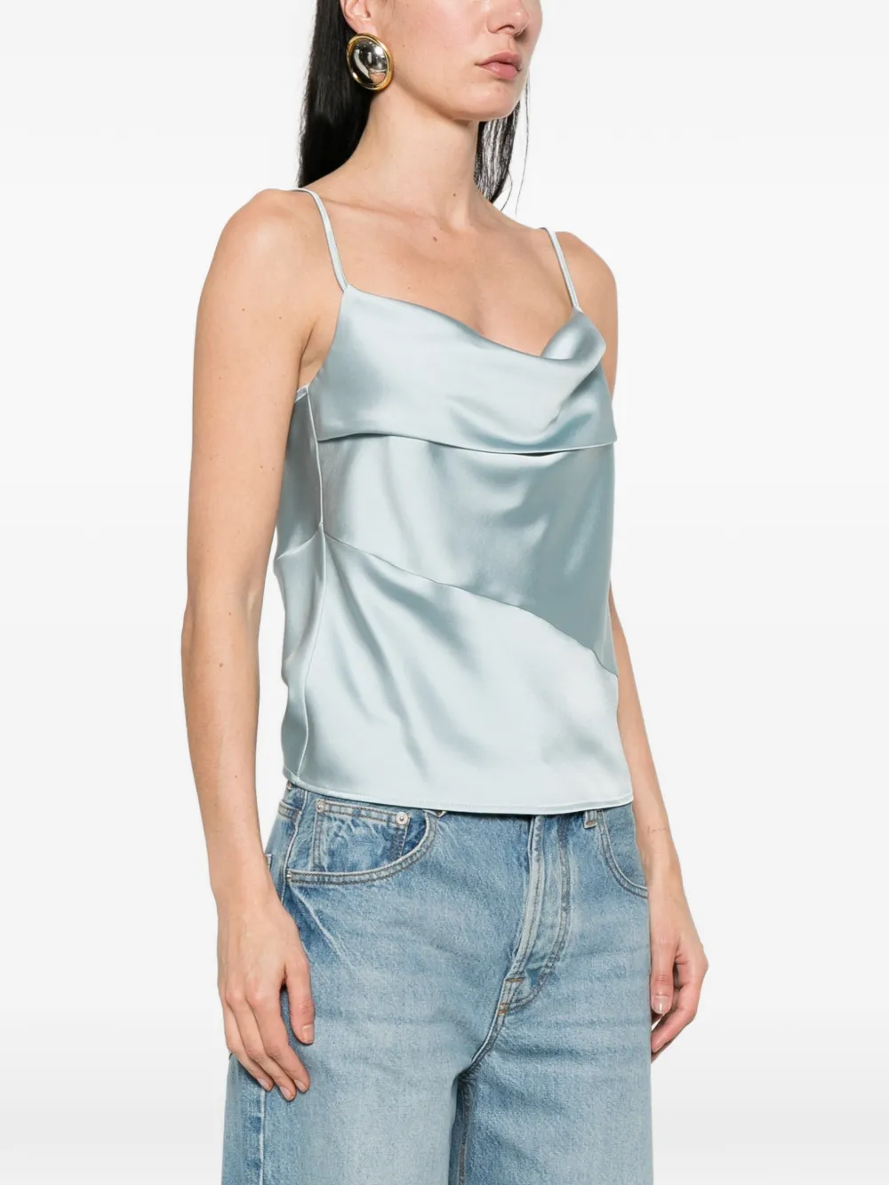  Imperial Cowl-neck Top - Blue 