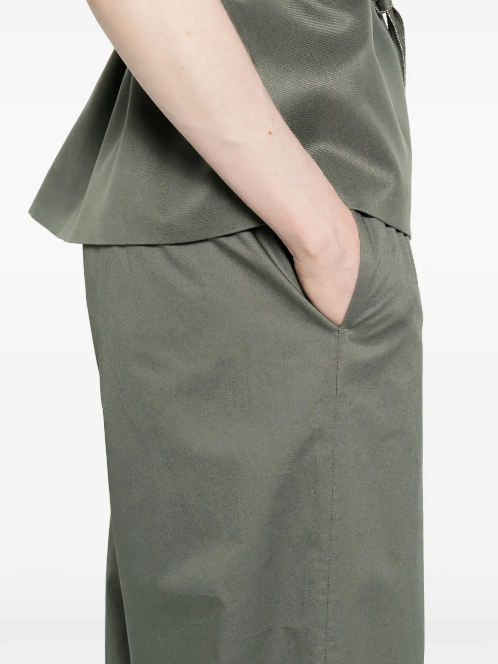 Peserico Broek met elastische tailleband Groen