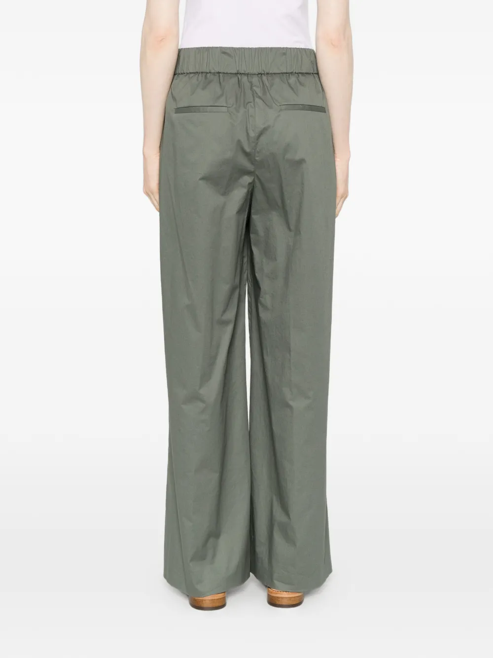 Peserico Broek met elastische tailleband Groen