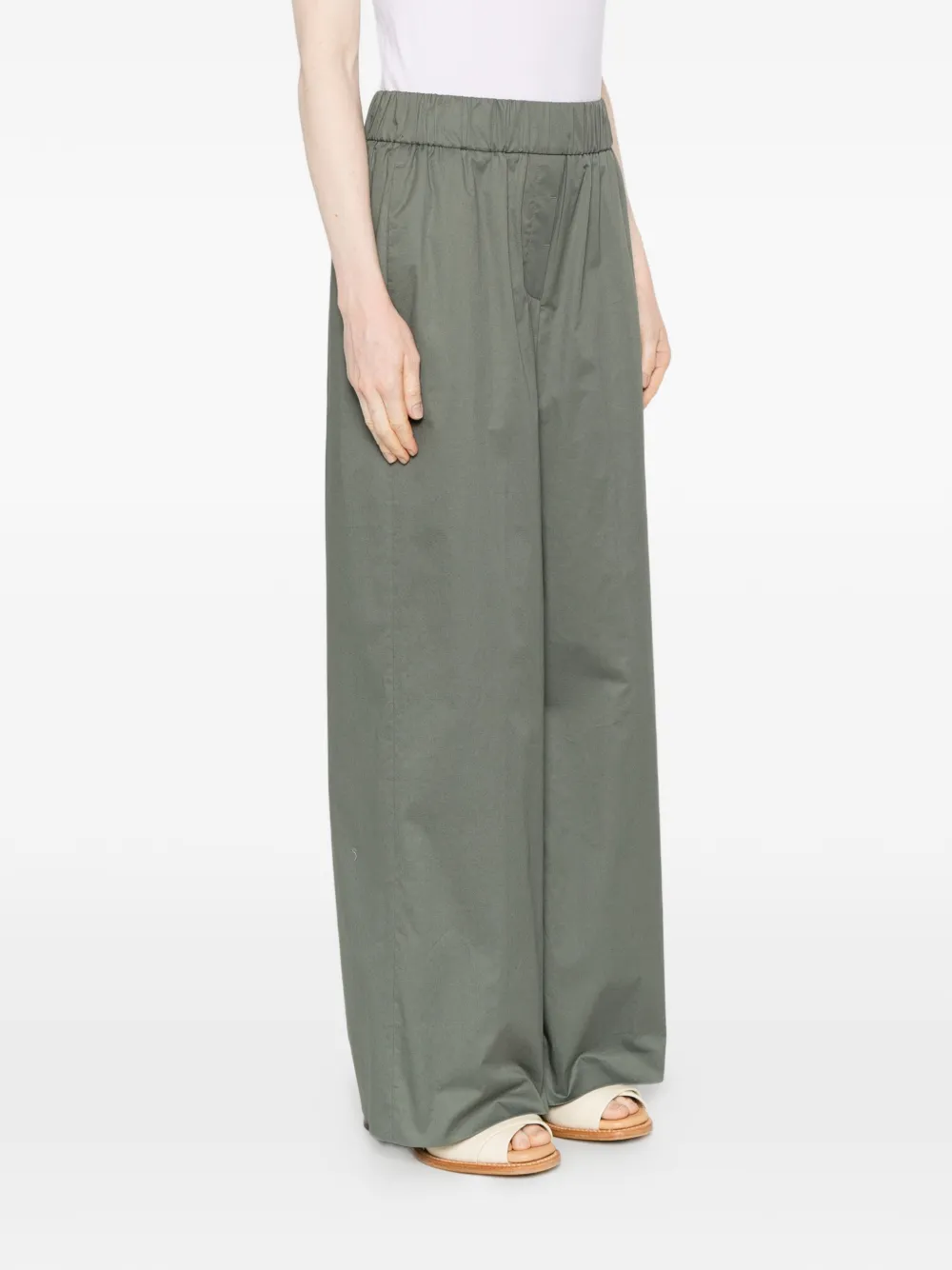 Peserico Broek met elastische tailleband Groen