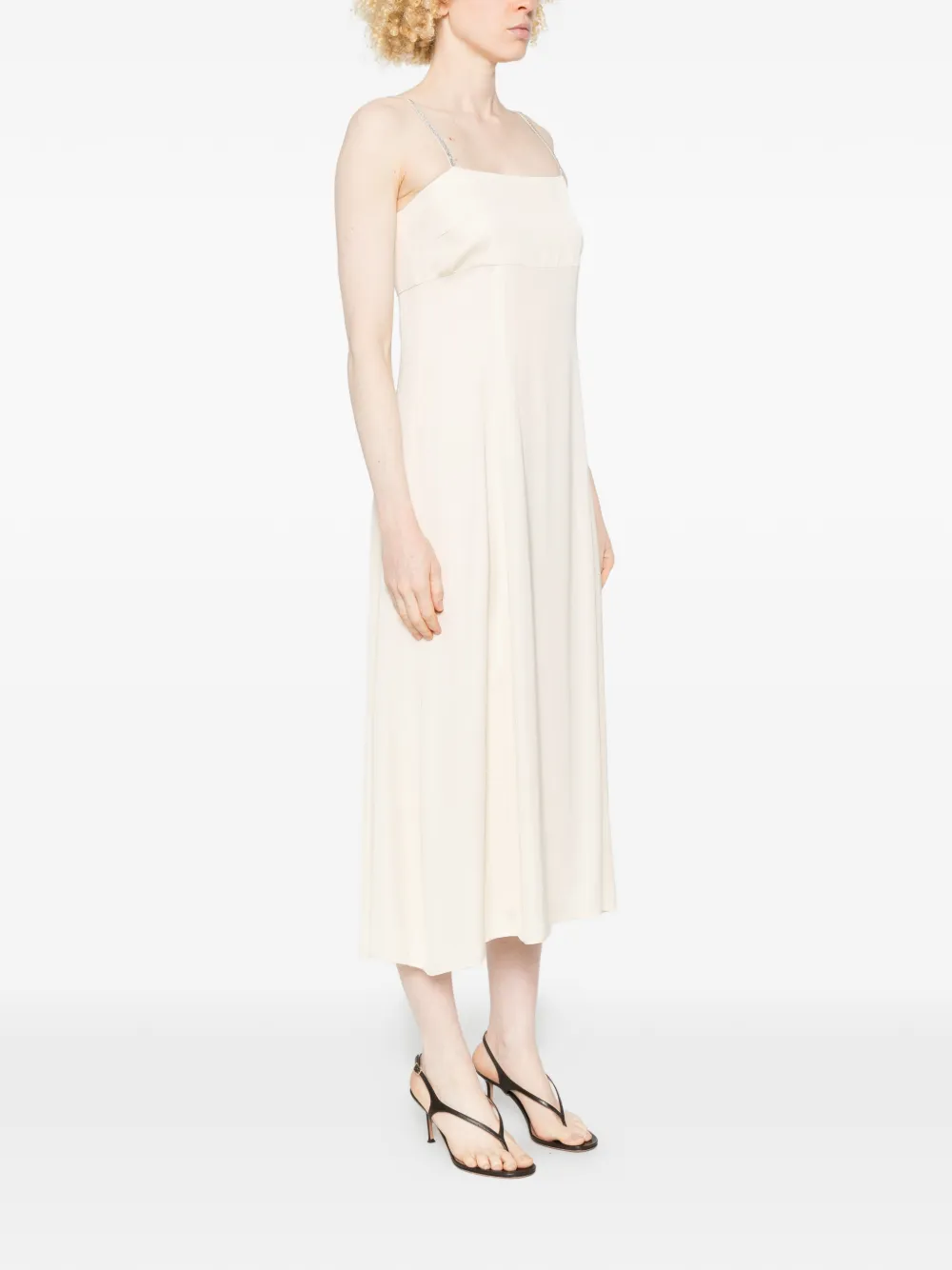 Peserico Satijnen midi-jurk Beige