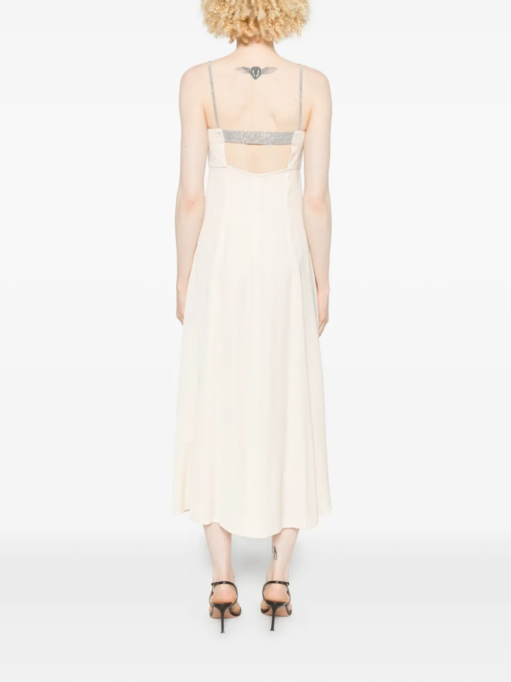 Peserico Satijnen midi-jurk Beige