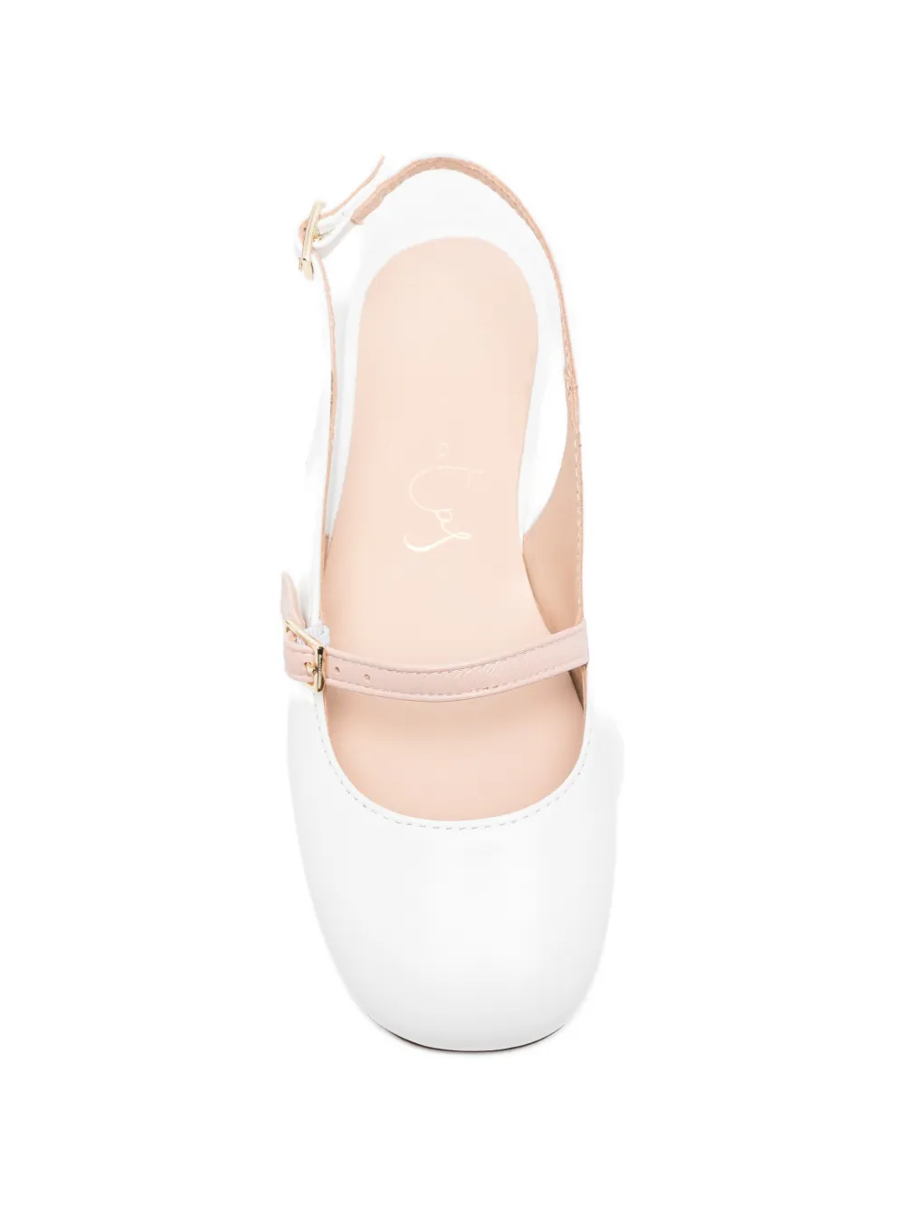 Eli1957 Ballerina's met gespbandje Wit