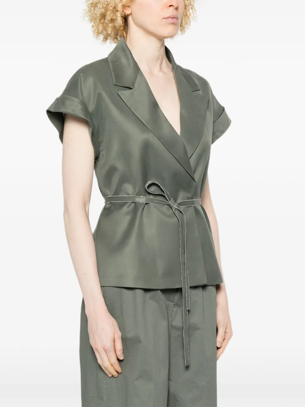  Peserico Belted Jacket - Green 