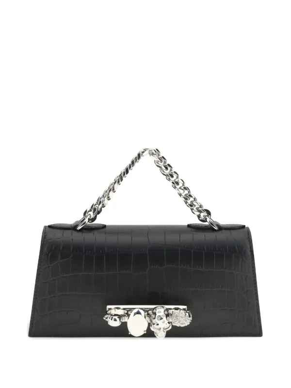 Alexander McQueen Jewelled Shoulder Mini Bag in Black