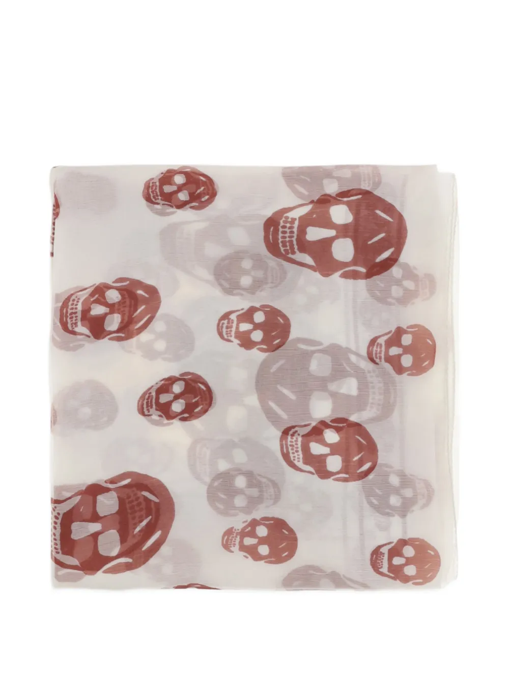 Alexander McQueen skull-print silk scarf - Bianco