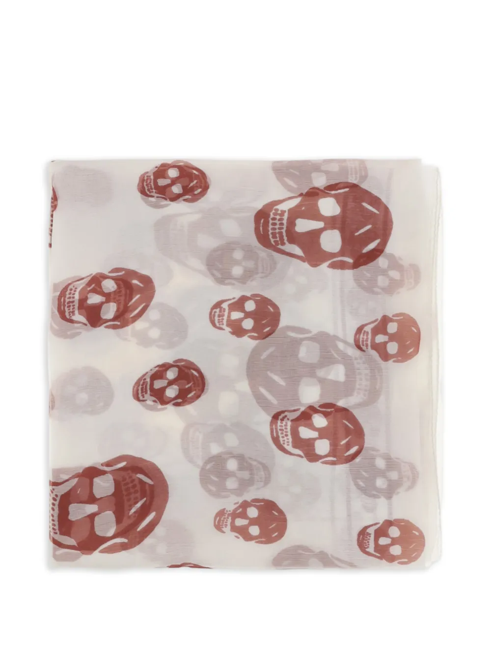 Alexander McQueen skull-print silk scarf - Bianco