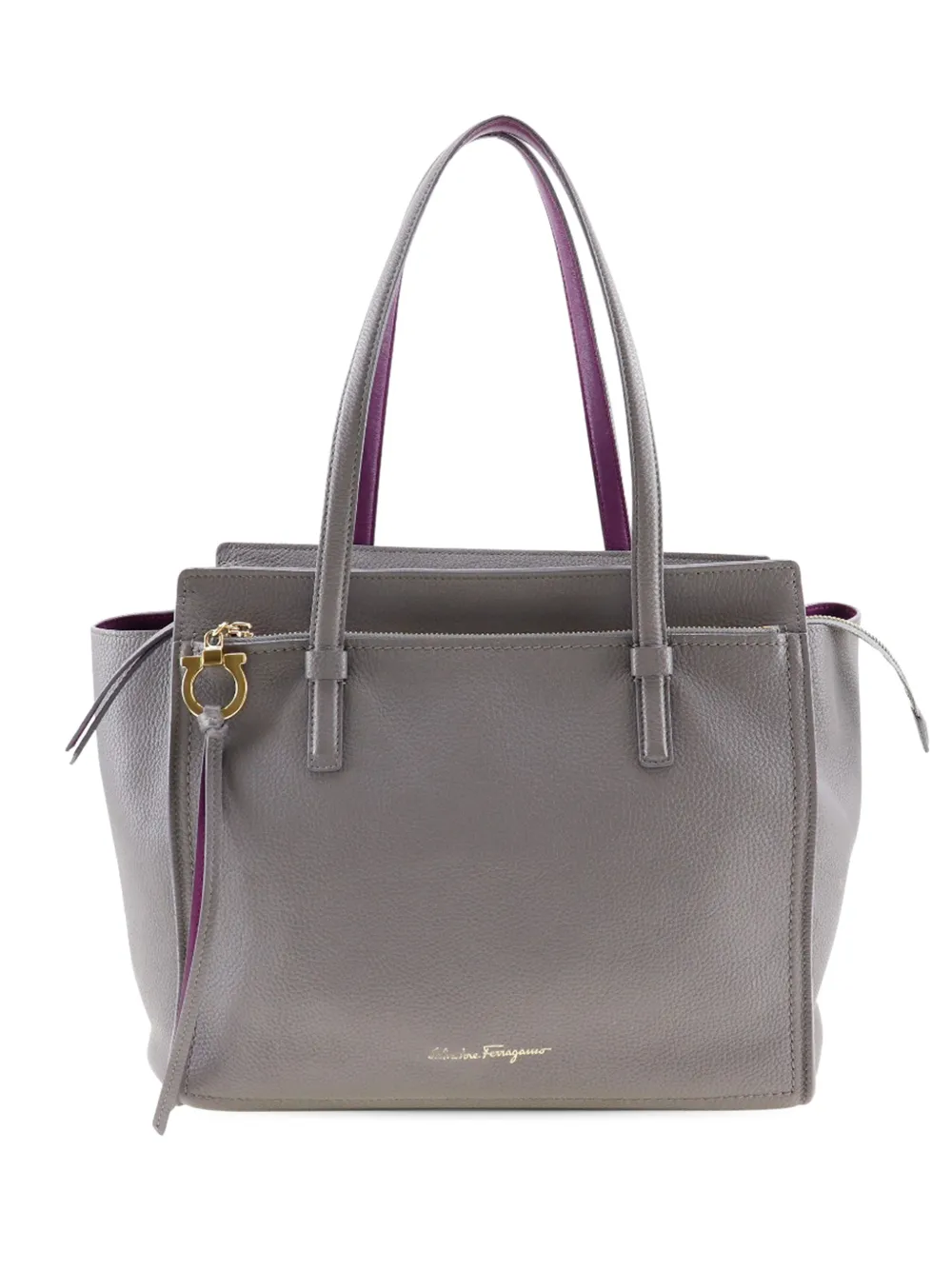 Ferragamo Pre-Owned 2010-2026 Medium Pebbled Calfskin Amy tote bag - Grigio