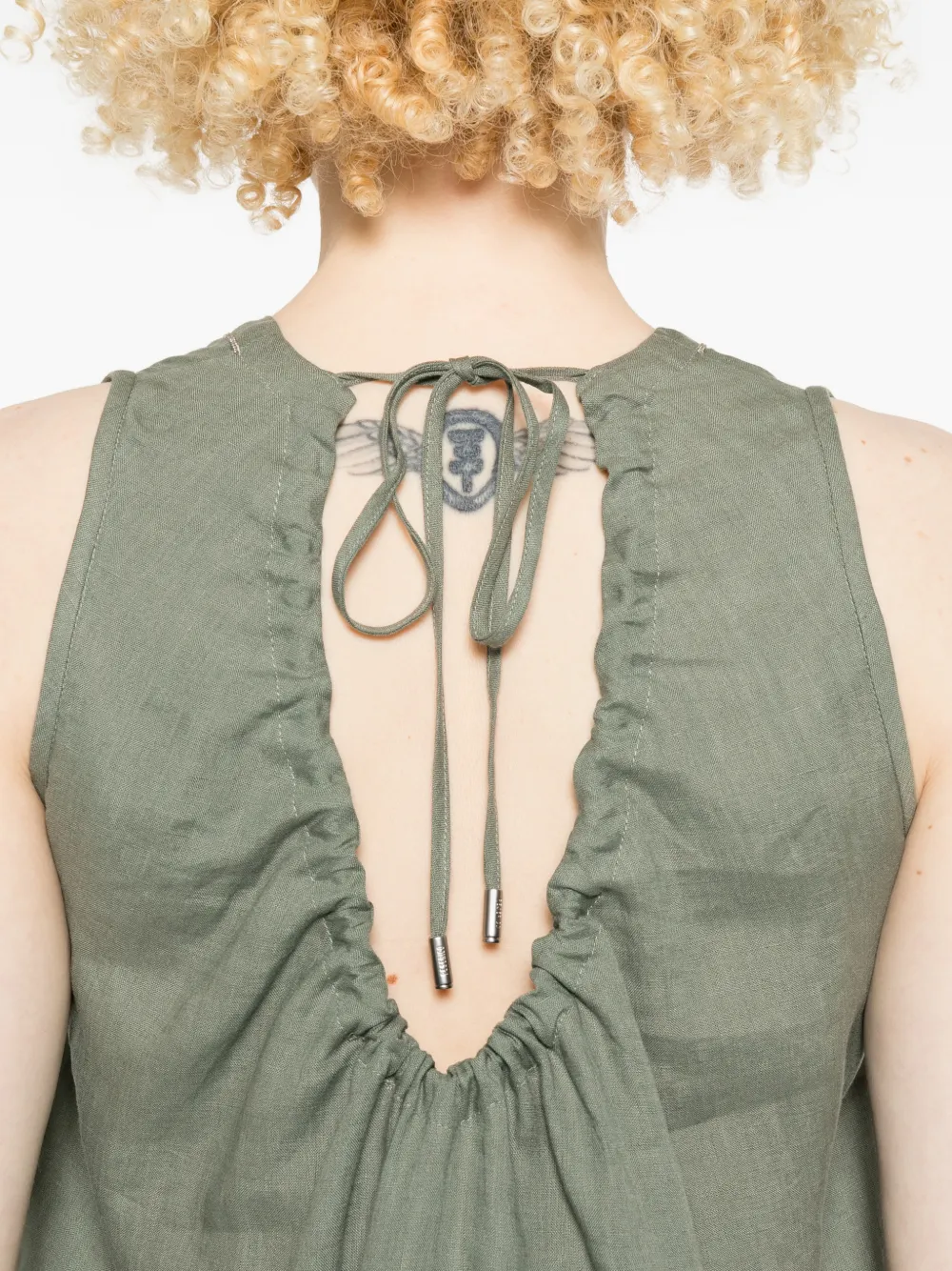 Peserico Midi-jurk met V-hals Groen