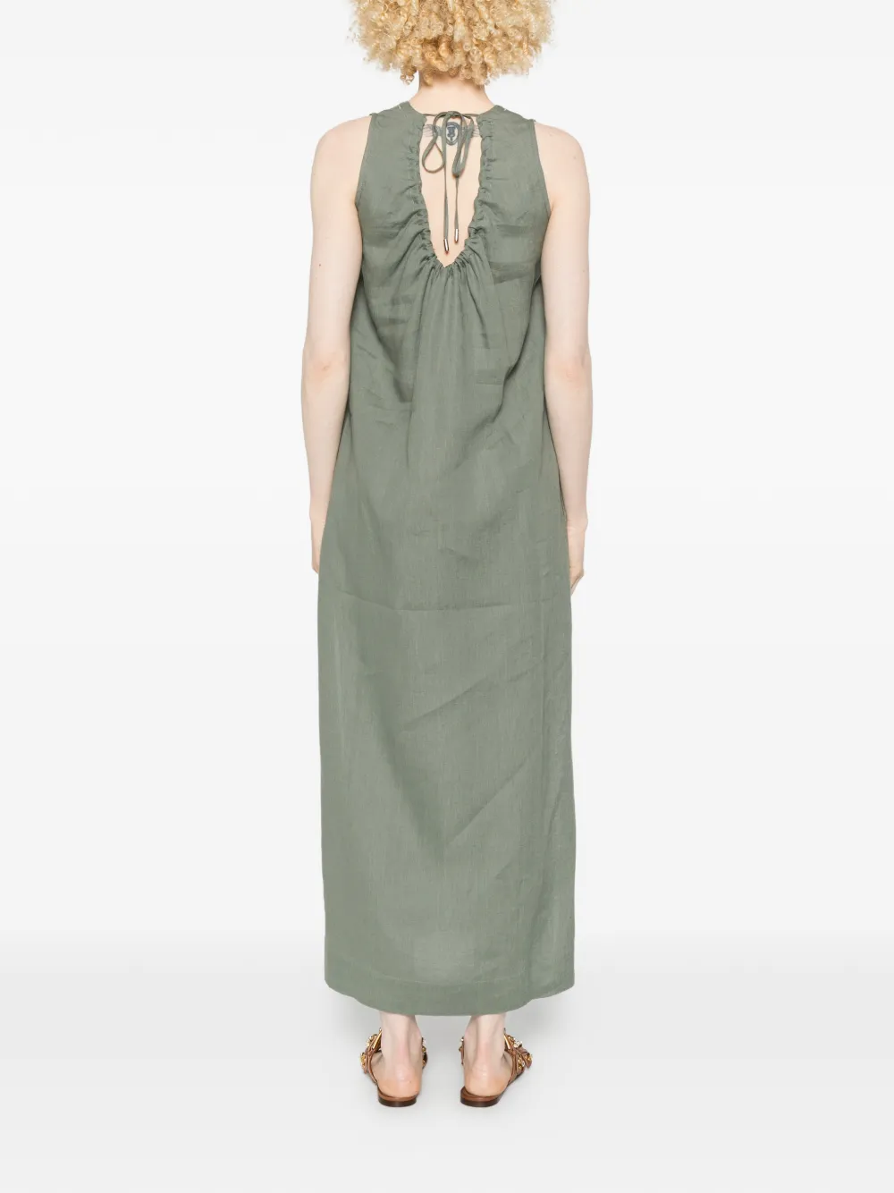Peserico Midi-jurk met V-hals Groen