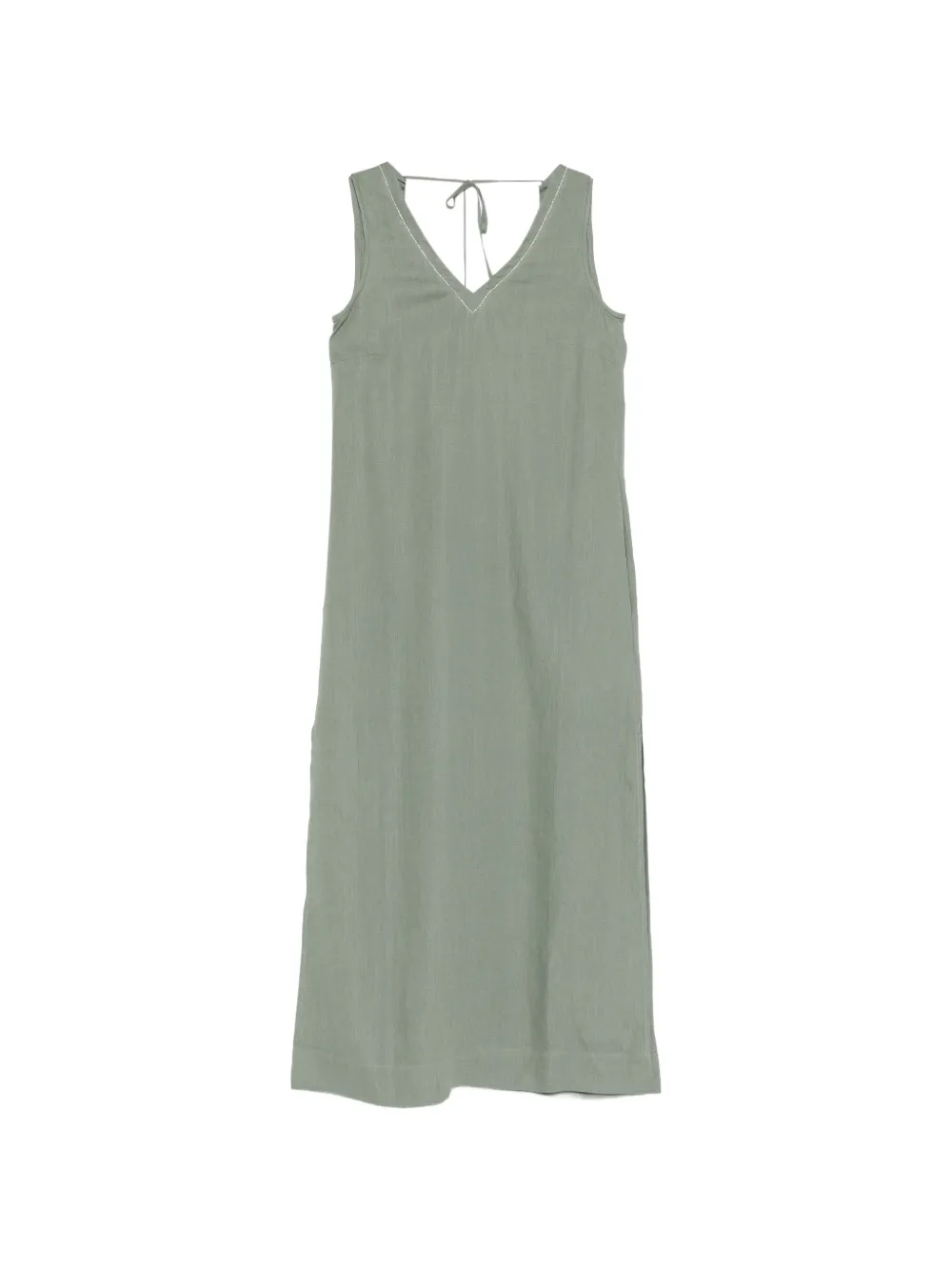 Peserico Abito midi smanicato con scollo a V - Verde