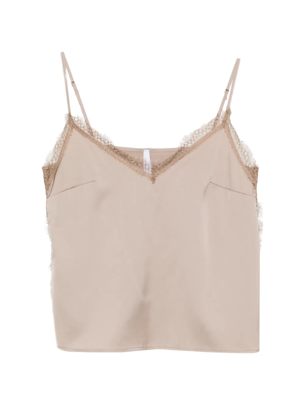 IMPERIAL lace-trim V-neck top - Toni neutri