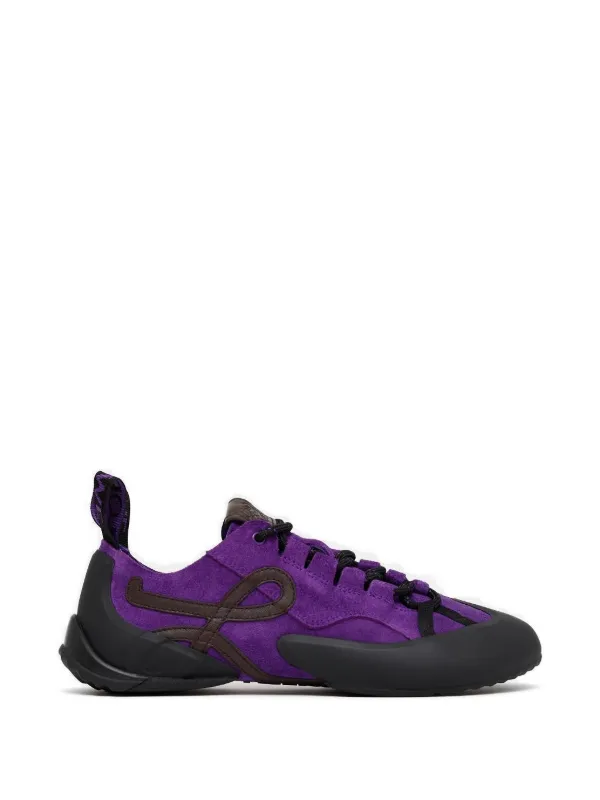 Loewe Grip Sneakers in Suede Calfskin and TPU in Purple