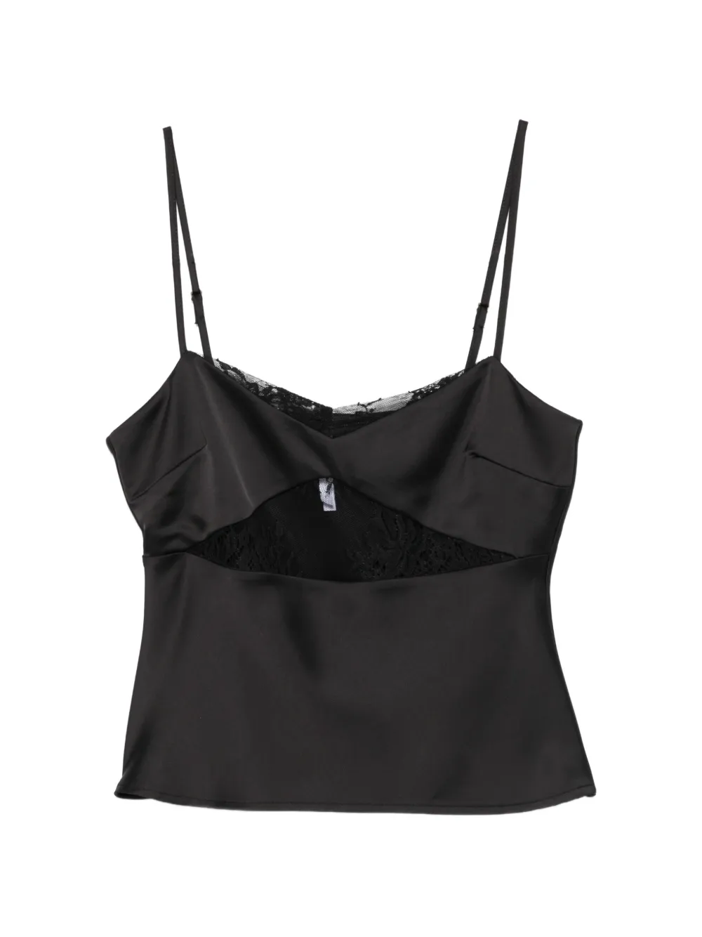 IMPERIAL lace-trim top - Nero