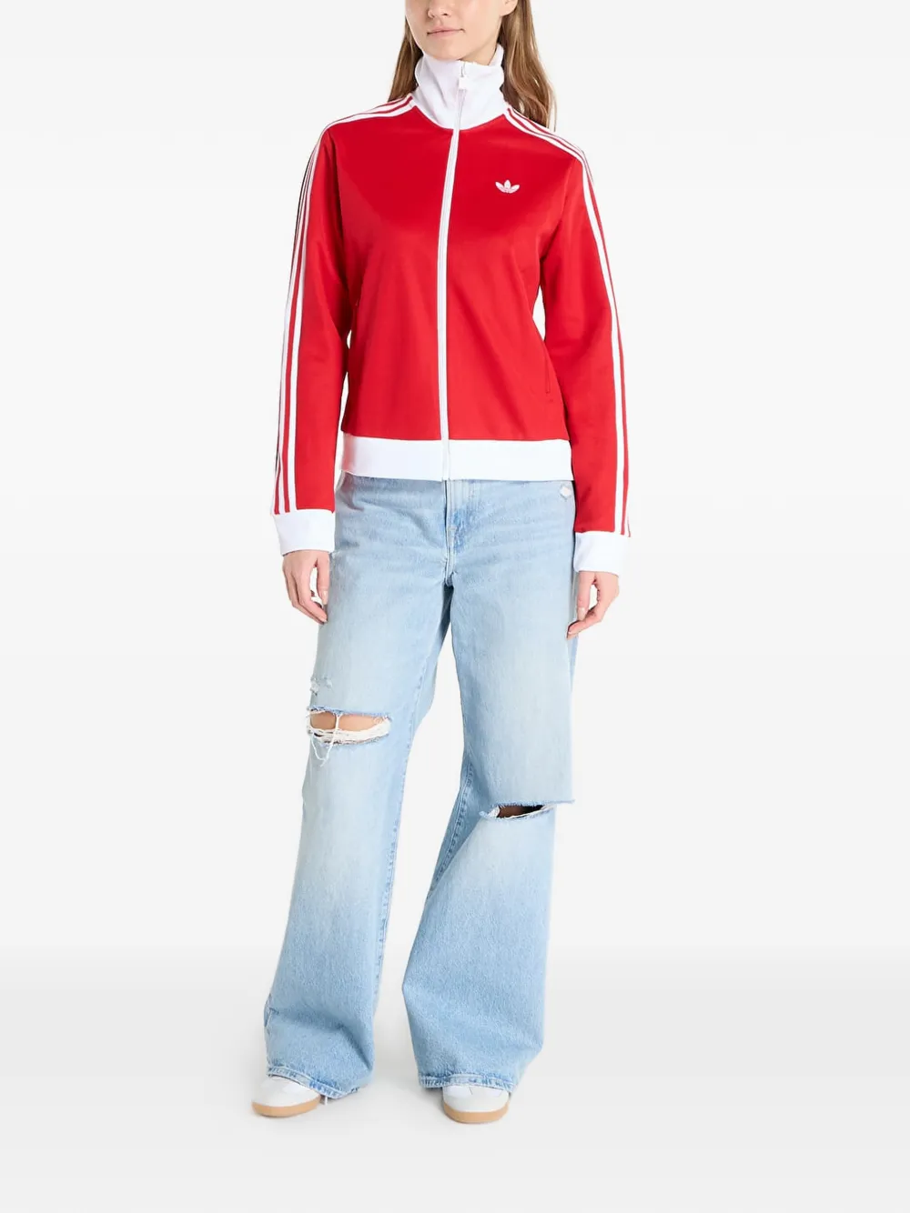 adidas Classic sweater met rits Rood