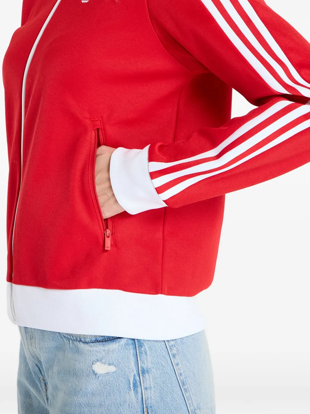 adidas Classic sweater met rits Rood