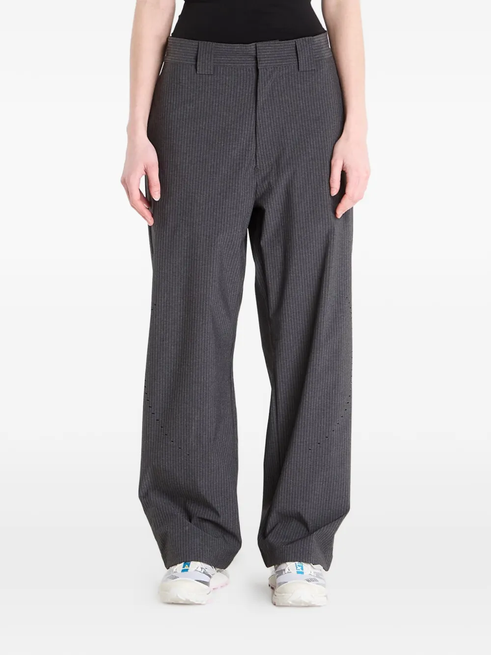  Roa Pinstripe Logo Trousers - Grey 