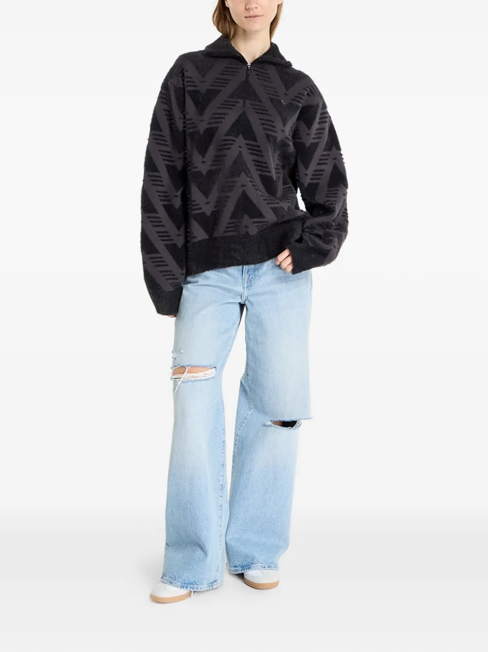  Adidas Patterned Sweatshirt - Black 