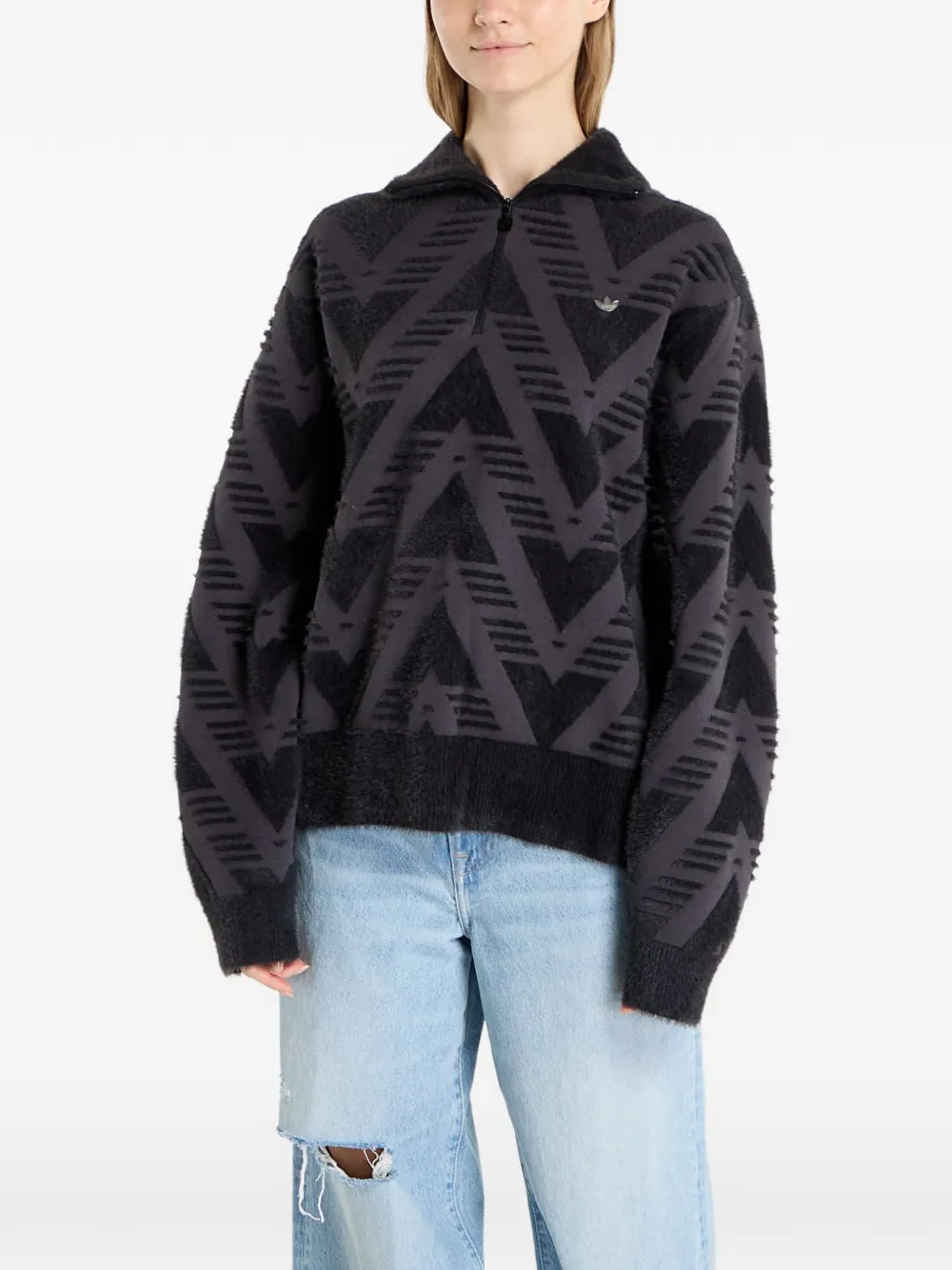adidas patterned sweatshirt - Nero
