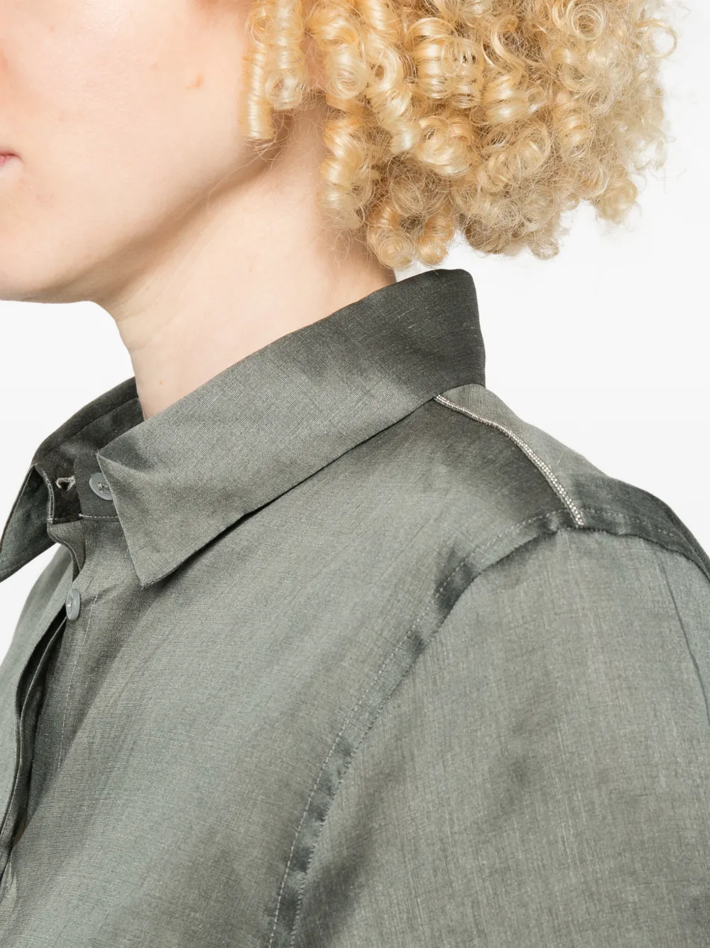 Peserico Blouse met verfraaide afwerking Groen