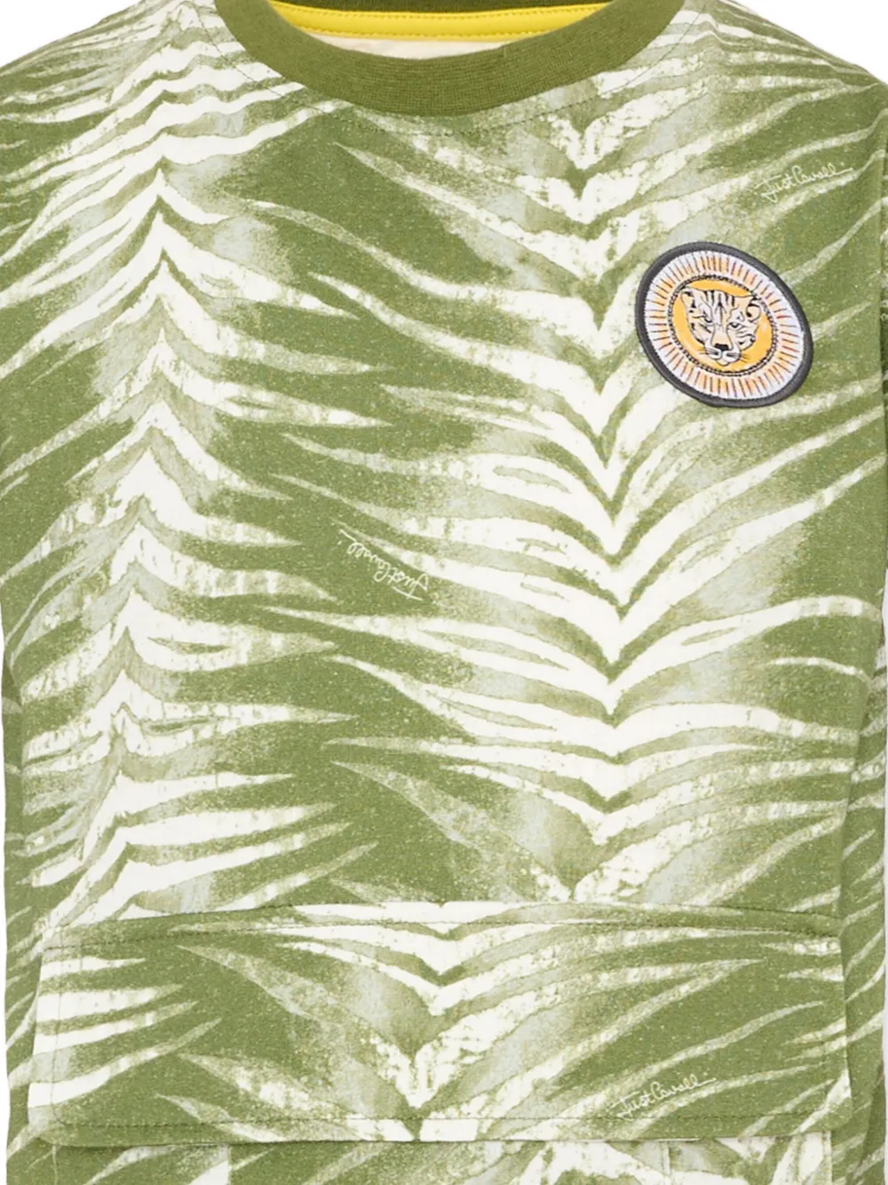 Just Cavalli Kids T-shirt met zebraprint en korte mouwen Groen