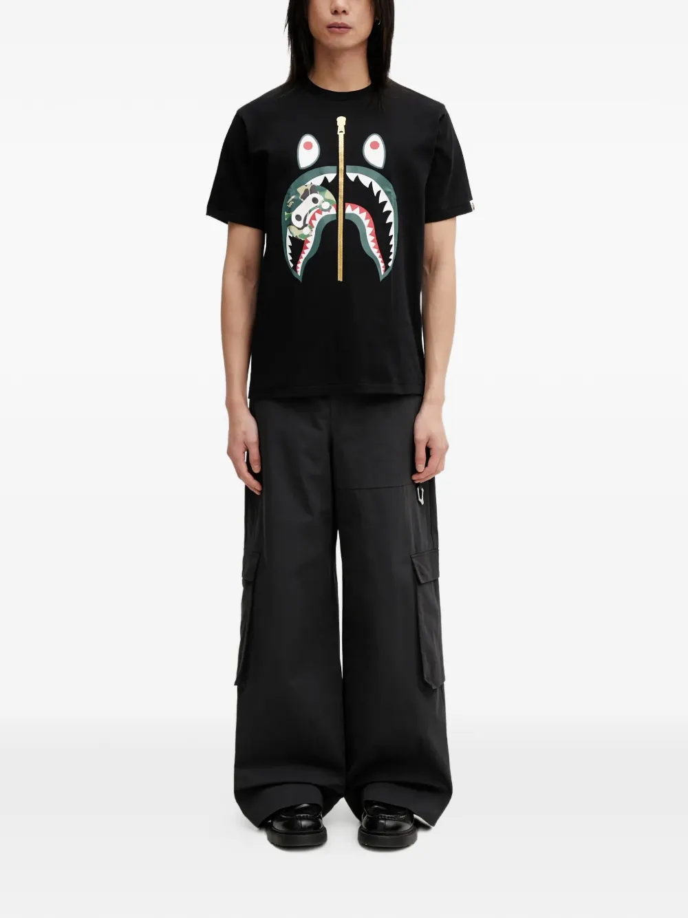 A BATHING APE ABC Camo Milo Shark T-shirt Zwart