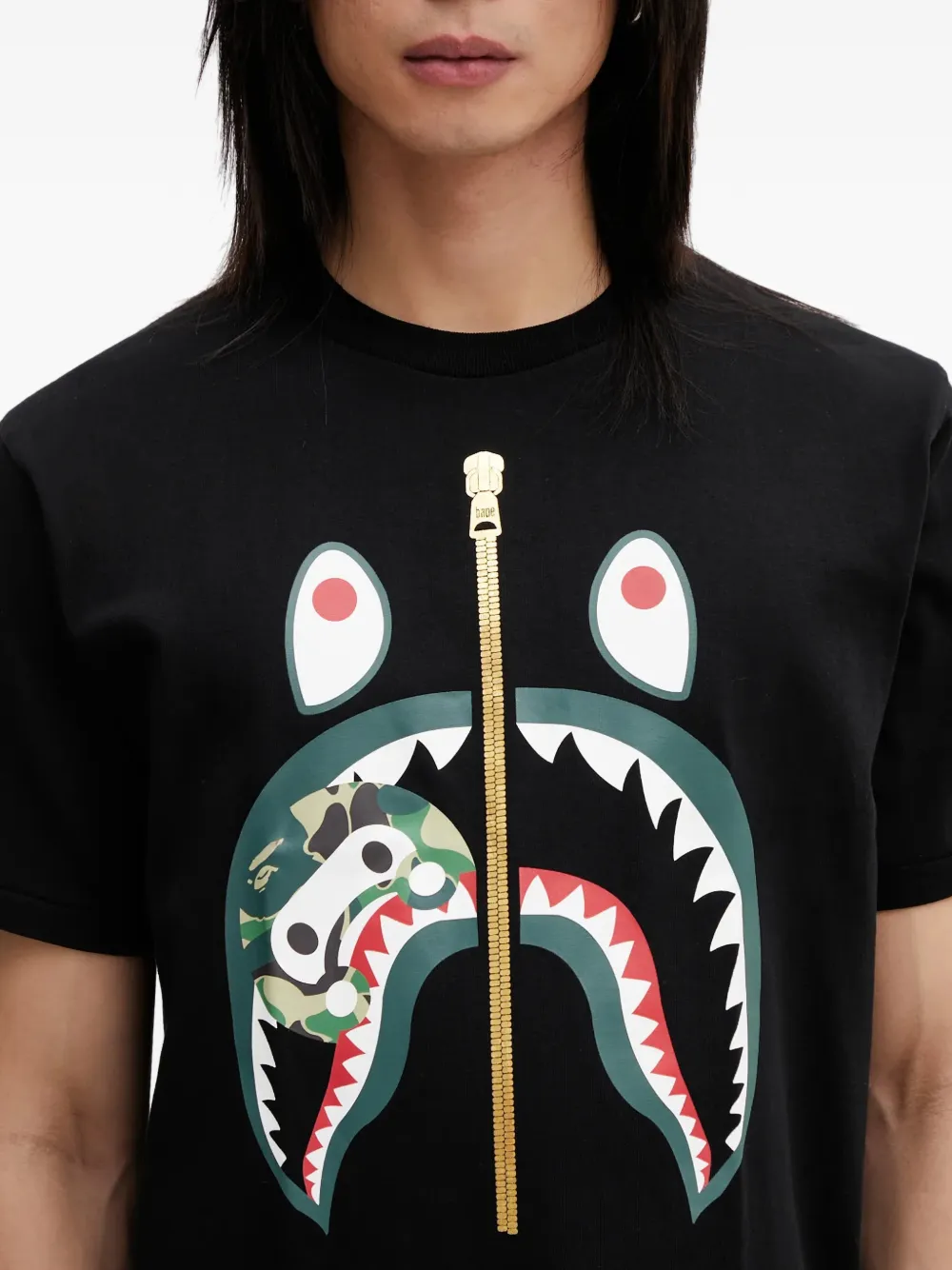 A BATHING APE ABC Camo Milo Shark T-shirt Zwart