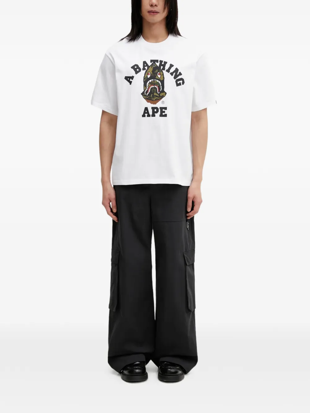 A BATHING APE crew-neck T-shirt Wit