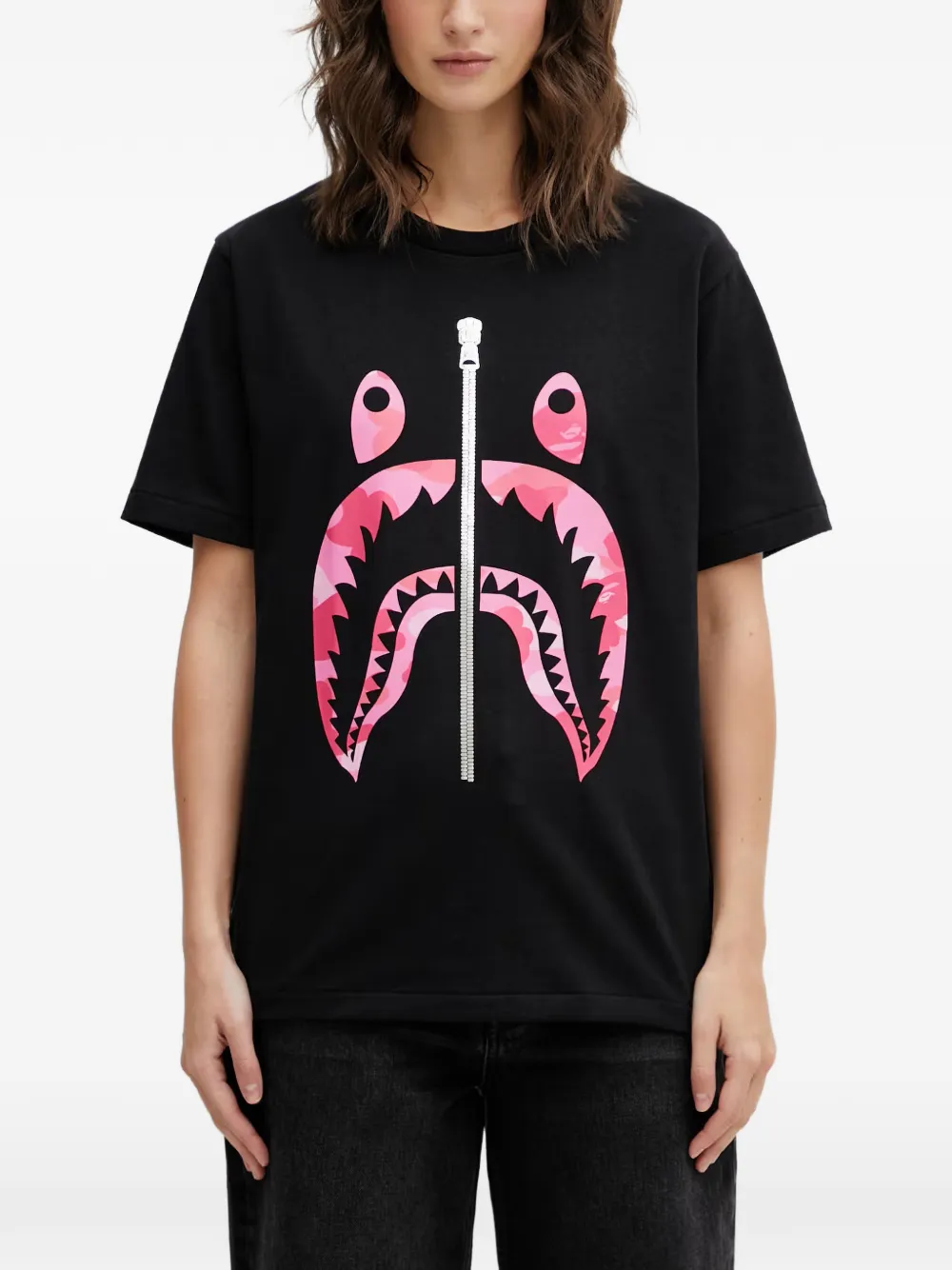 A BATHING APE® shark-print T-shirt - Nero