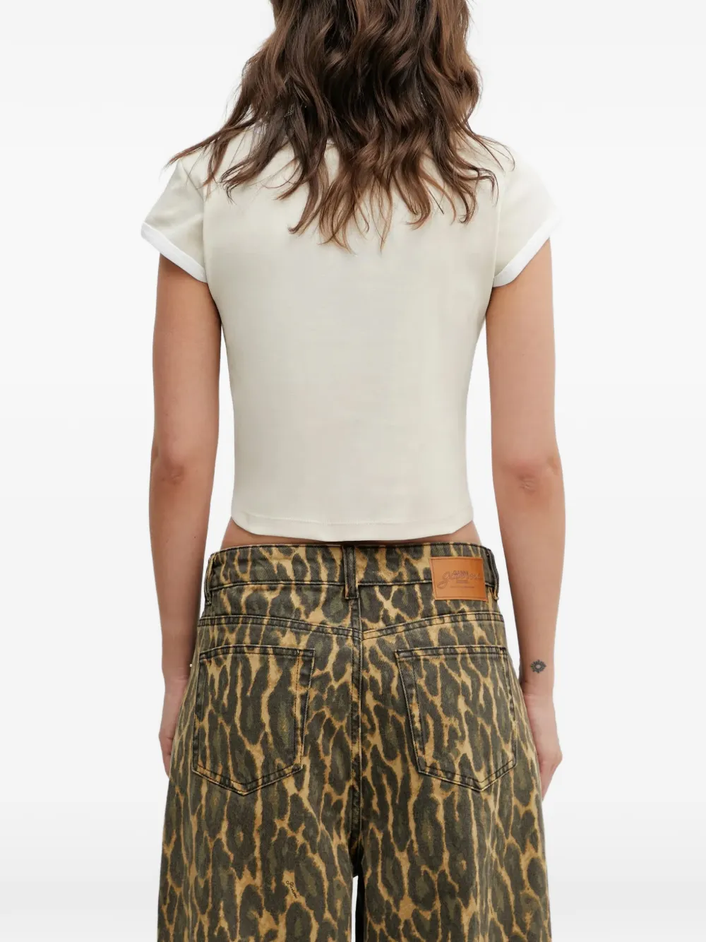A BATHING APE T-shirt met logoprint Beige