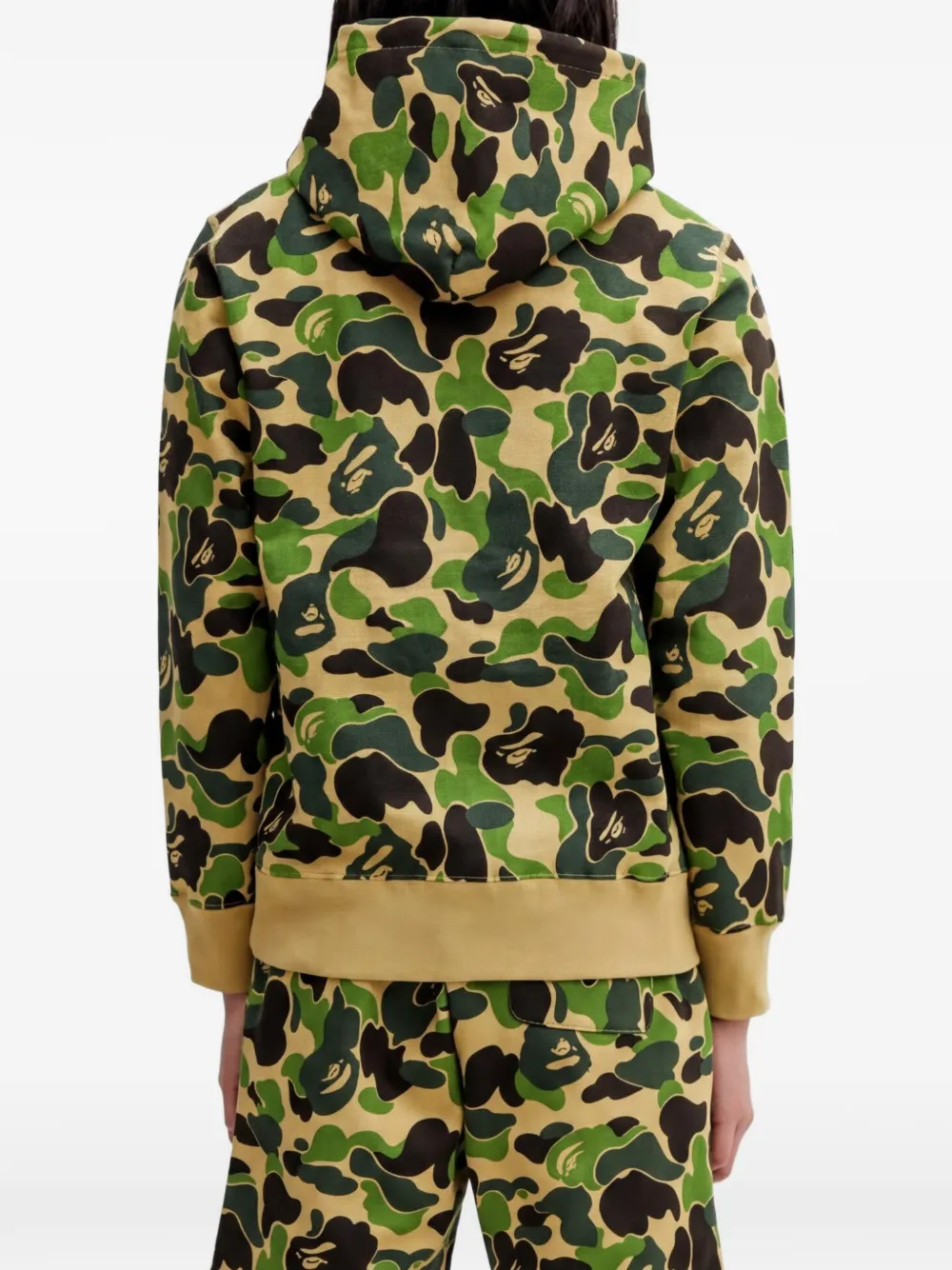 A BATHING APE Hoodie met camouflageprint Beige