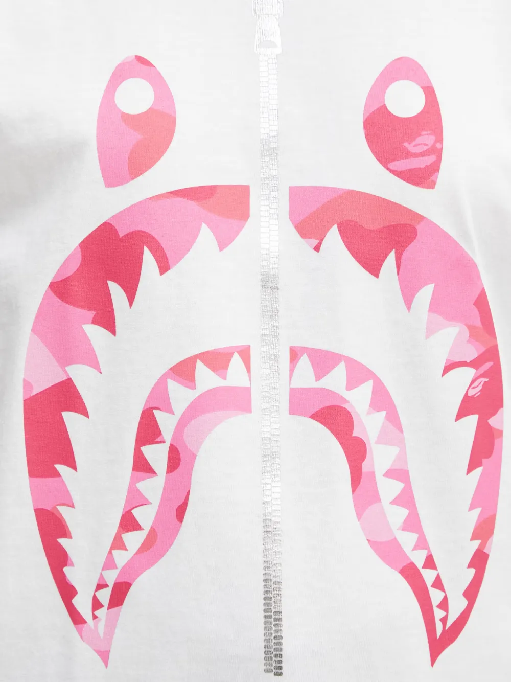 A BATHING APE Camo Shark T-shirt met grafische print Wit