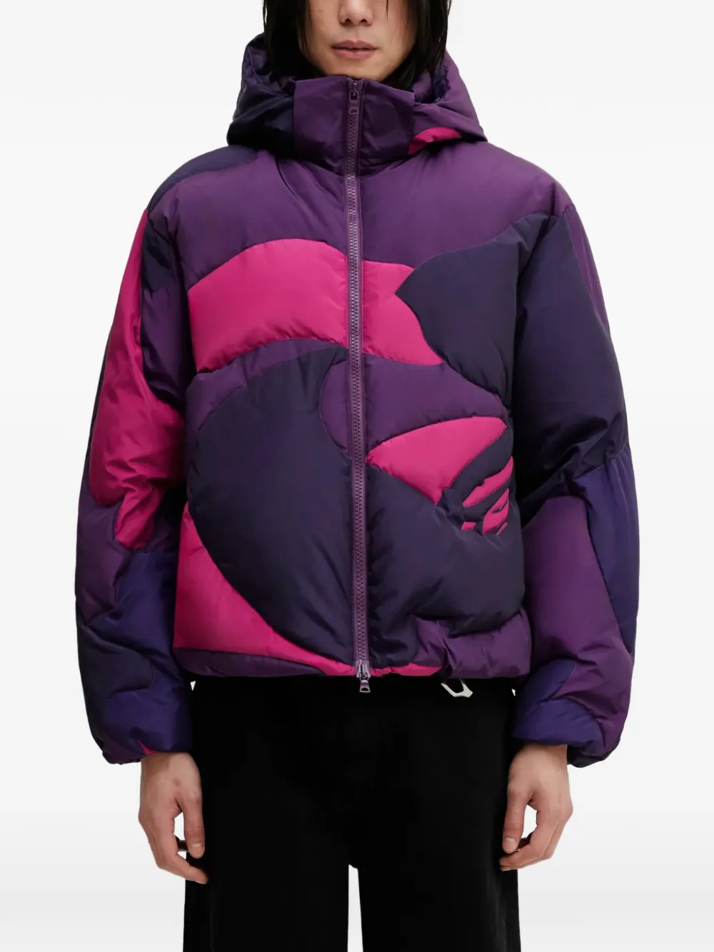 A BATHING APE® patterned hooded jacket - Viola
