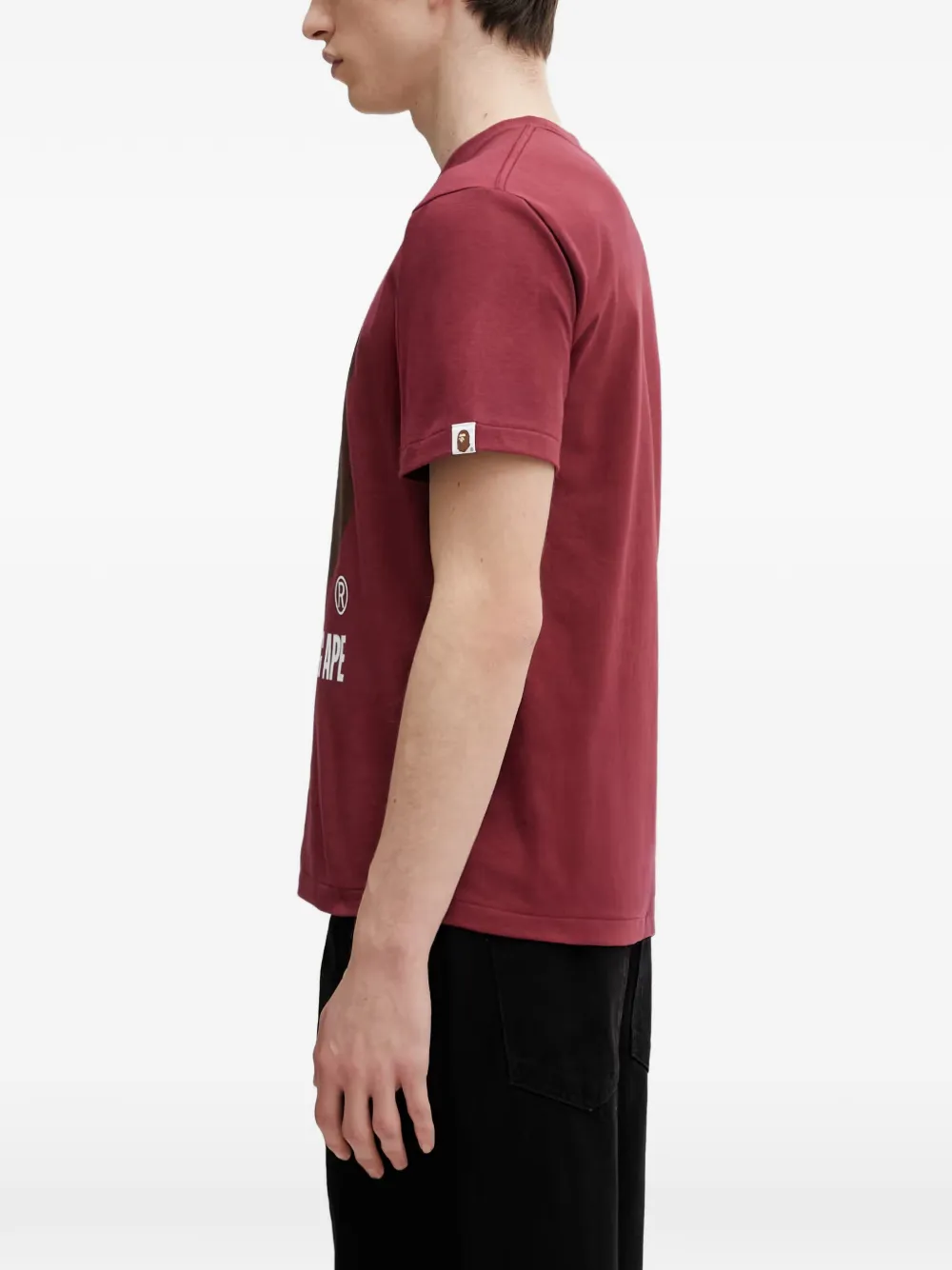 A BATHING APE T-shirt met grafische print Rood