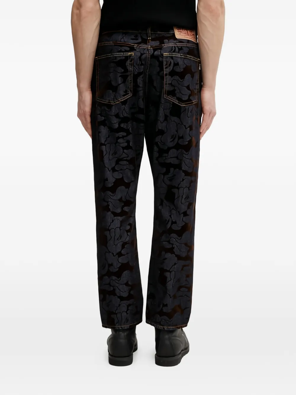 A BATHING APE Jeans met bloemenprint Blauw