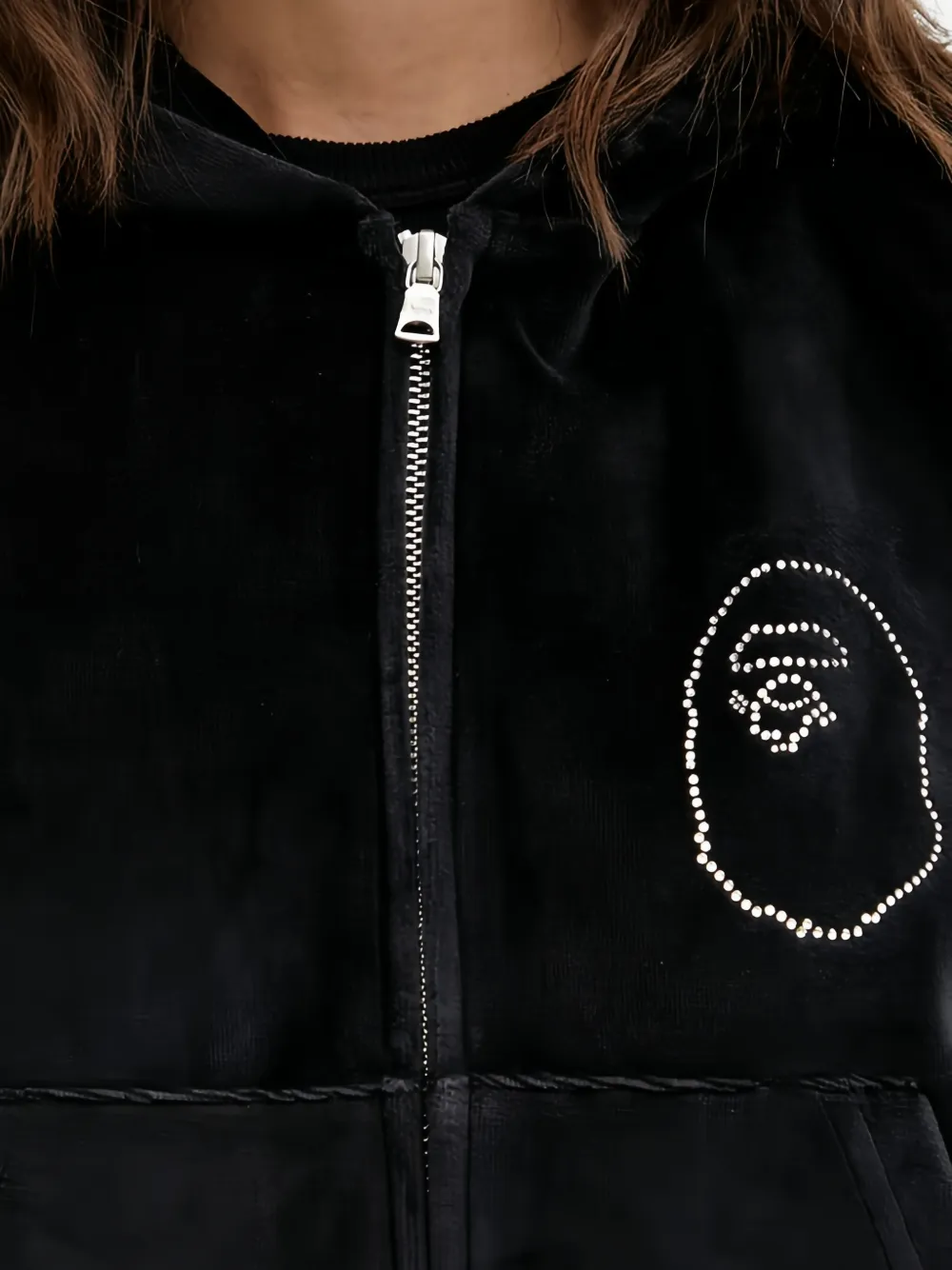 A BATHING APE Hoodie verfraaid met logo Zwart