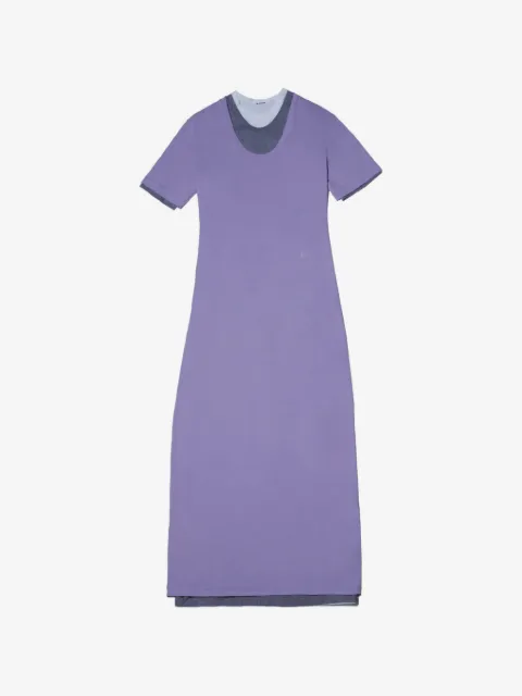 Jil Sander Gelaagde maxi-jurk met korte mouwen