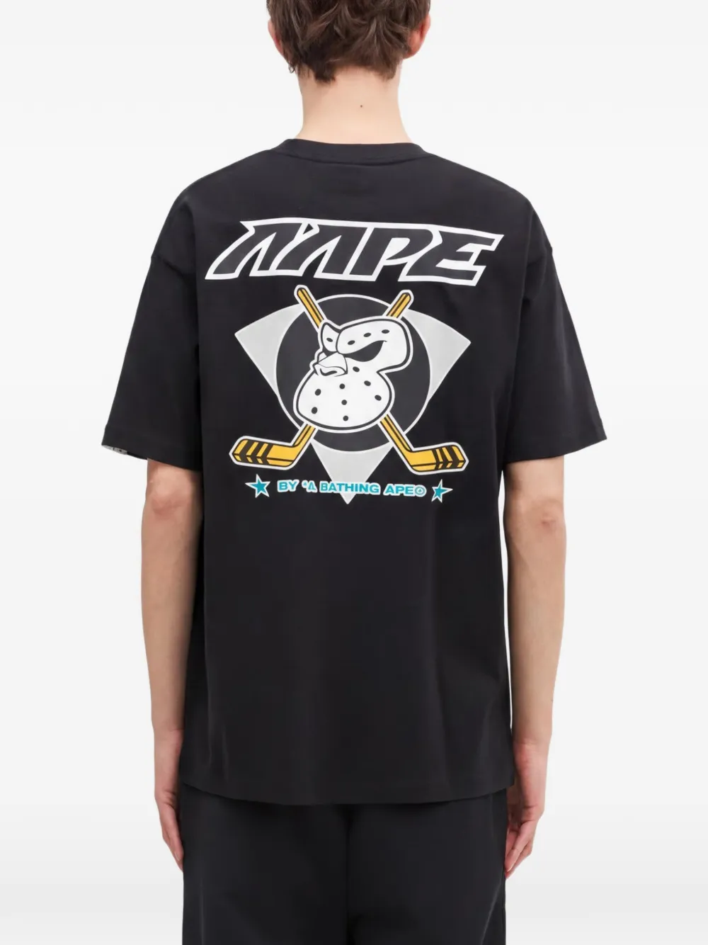 AAPE BY *A BATHING APE T-shirt met print Zwart
