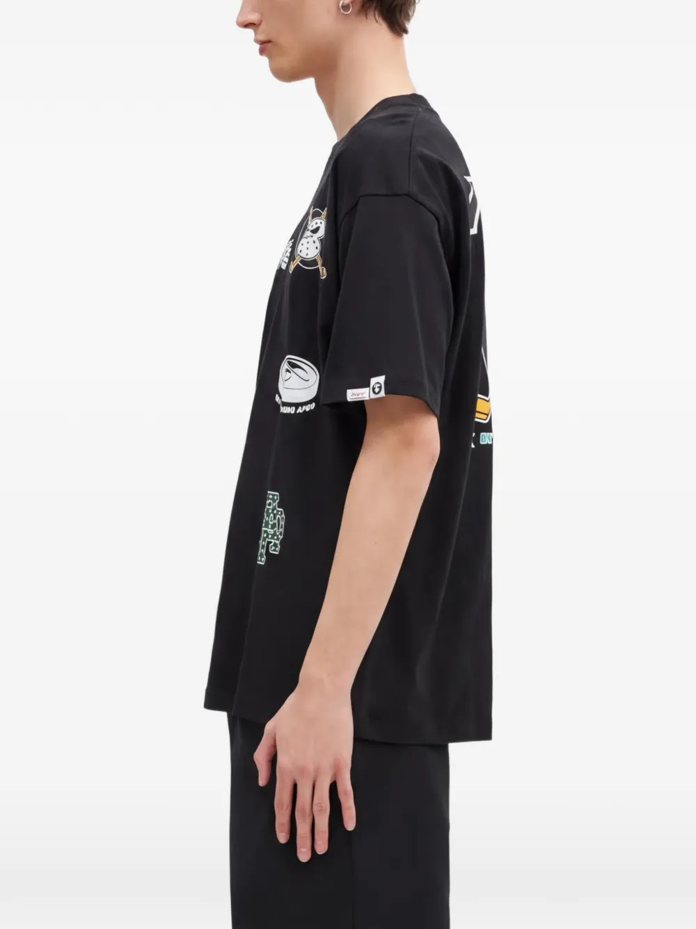AAPE BY *A BATHING APE T-shirt met print Zwart