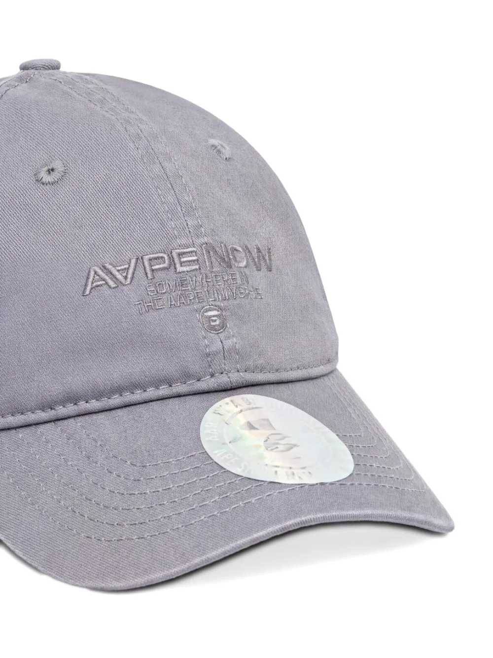 AAPE BY *A BATHING APE Honkbalpet met geborduurd logo Grijs