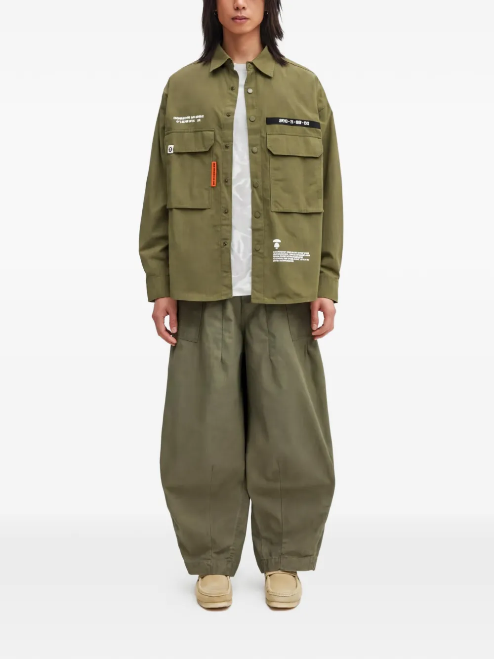 AAPE BY *A BATHING APE patterned T-shirt Grijs