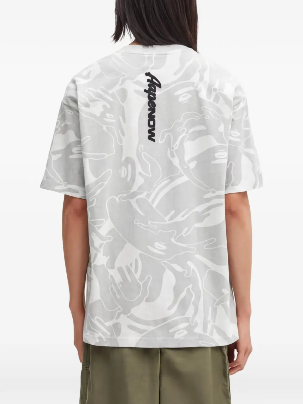 AAPE BY *A BATHING APE patterned T-shirt Grijs