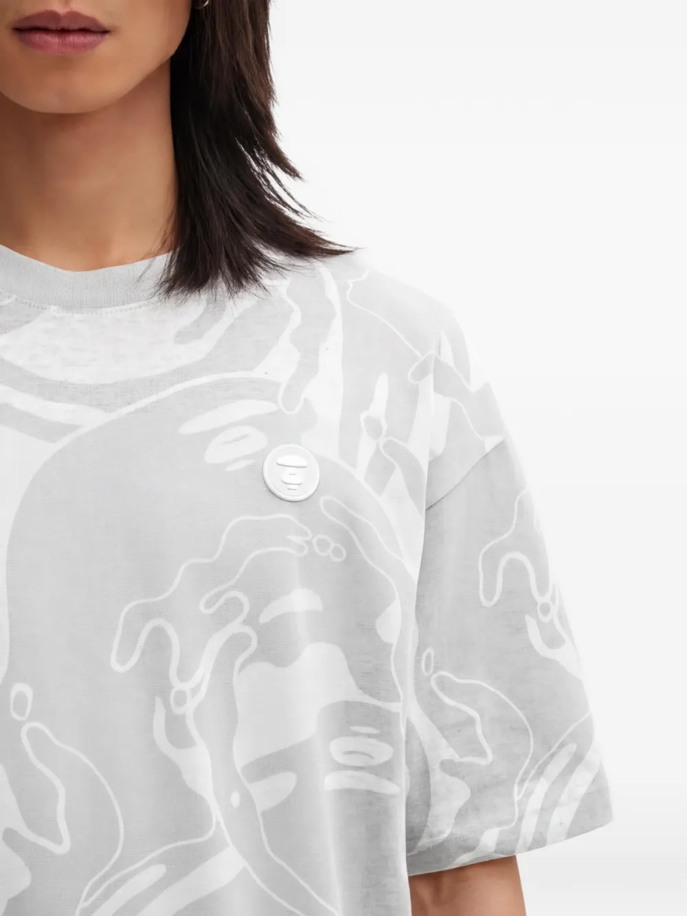 AAPE BY *A BATHING APE patterned T-shirt Grijs