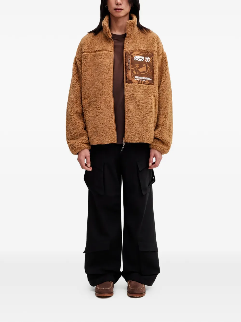 AAPE BY *A BATHING APE zip-up fleece sweatshirt Bruin